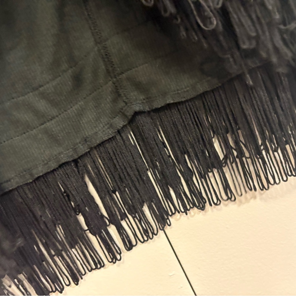 Wrangler Blue Denim Skirt with Black Fringe - Picture 8 of 10